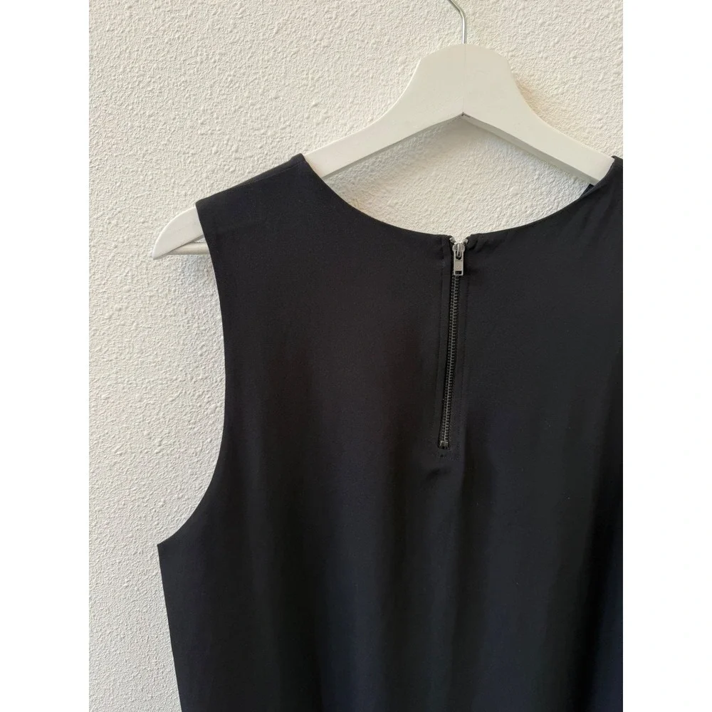 Chelsea28 Black Sleeveless Drop Waist Ruffle Hem Shift‎ Mini Dress XL